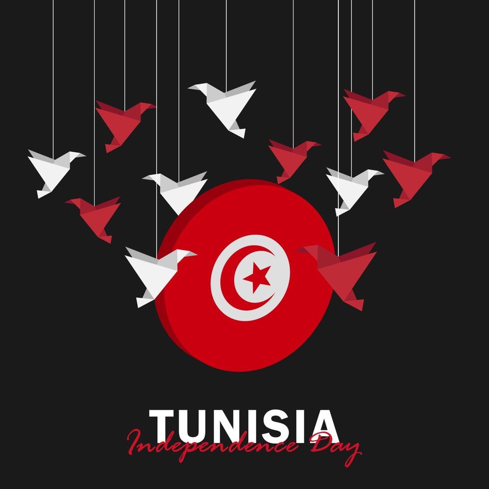 Vector of Independence Day with Tunisia Flags.