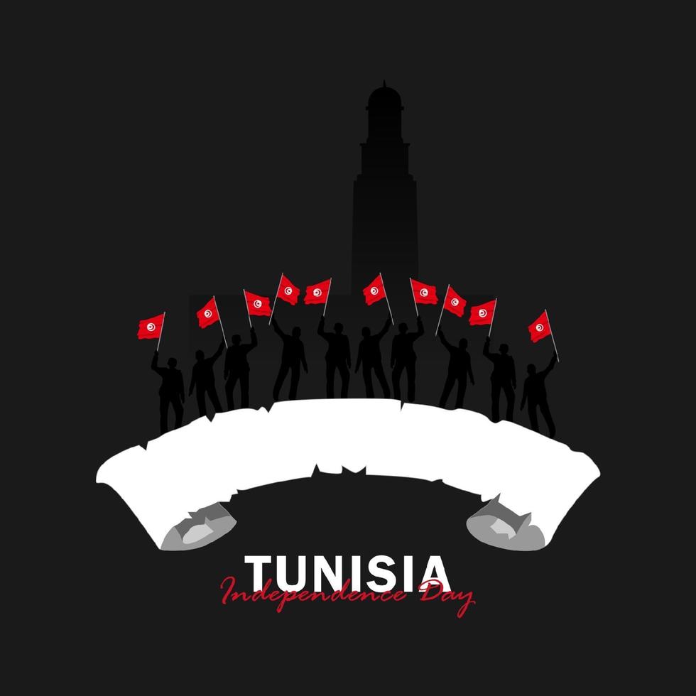 Vector of Independence Day with Tunisia Flags.