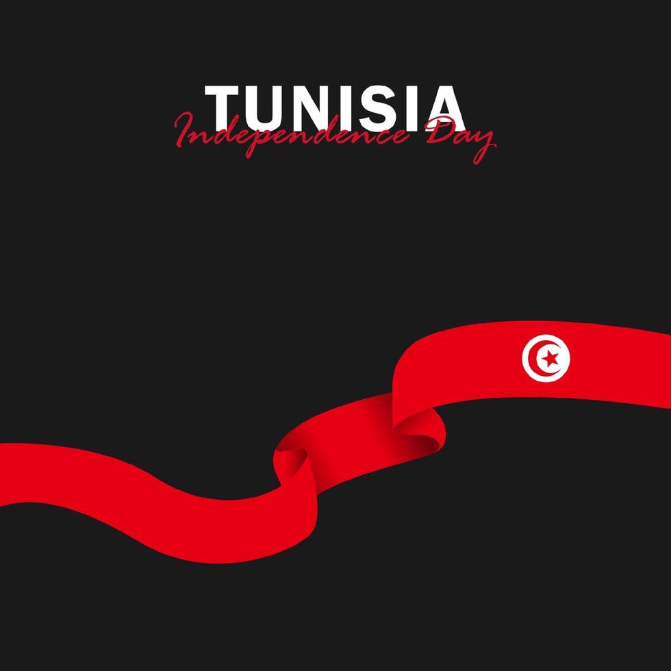 vector del día de la independencia con banderas de túnez.