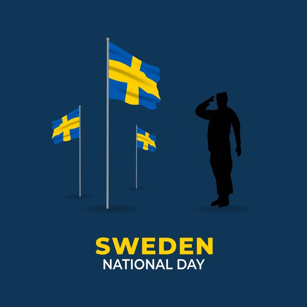 Flag of Sweden, June 6, National Day of Sweden, Kingdom of Sweden. vector illustration