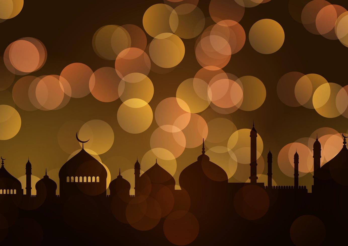 Fondo de ramadan kareem con luces doradas bokeh vector