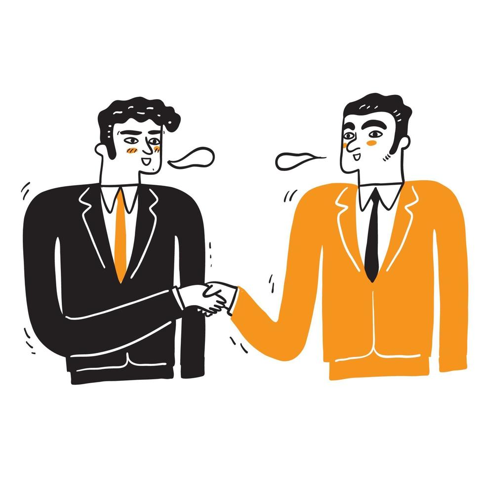 Handshake of two businessmen vector