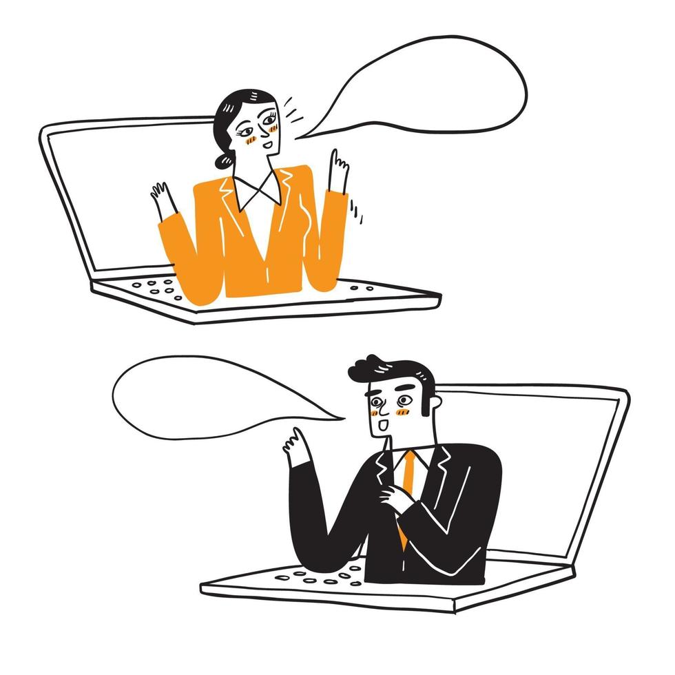 Illustration of a business people working remotely vector