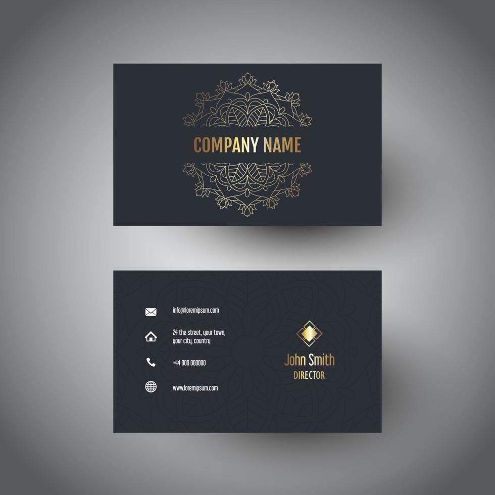 Business card with an elegant mandala design vector