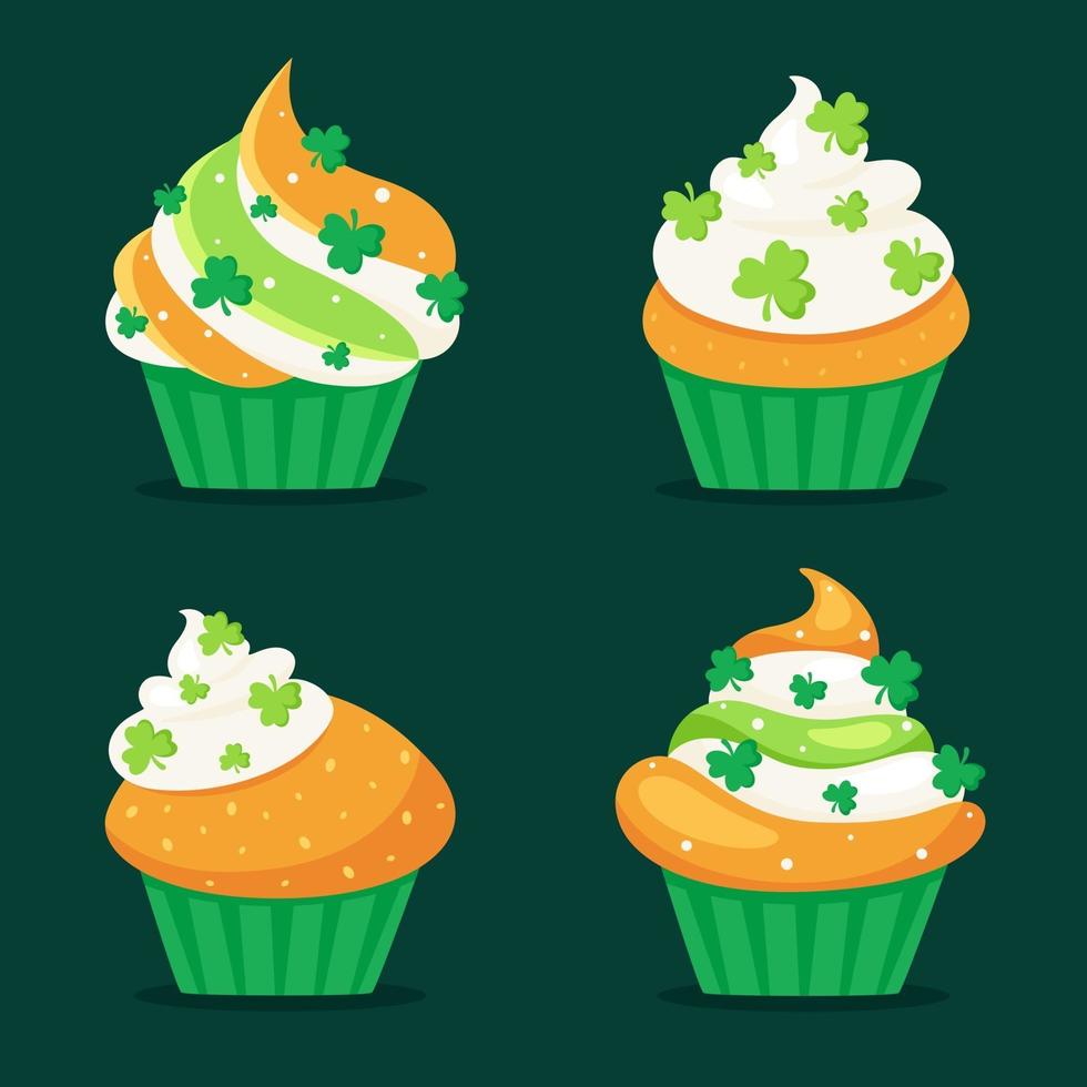 S t. cupcakes del día de San Patricio. ilustración vectorial vector