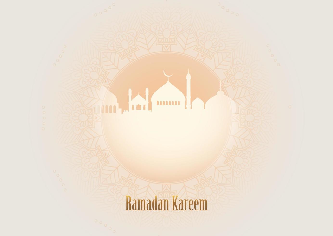 fondo de ramadan kareem con paisaje de mezquita 3103 vector