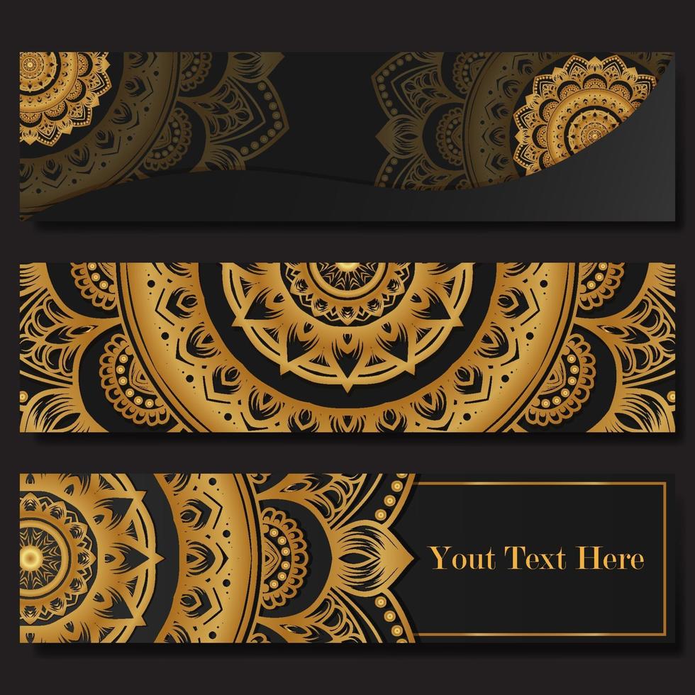 Mandala banners luxury design vector