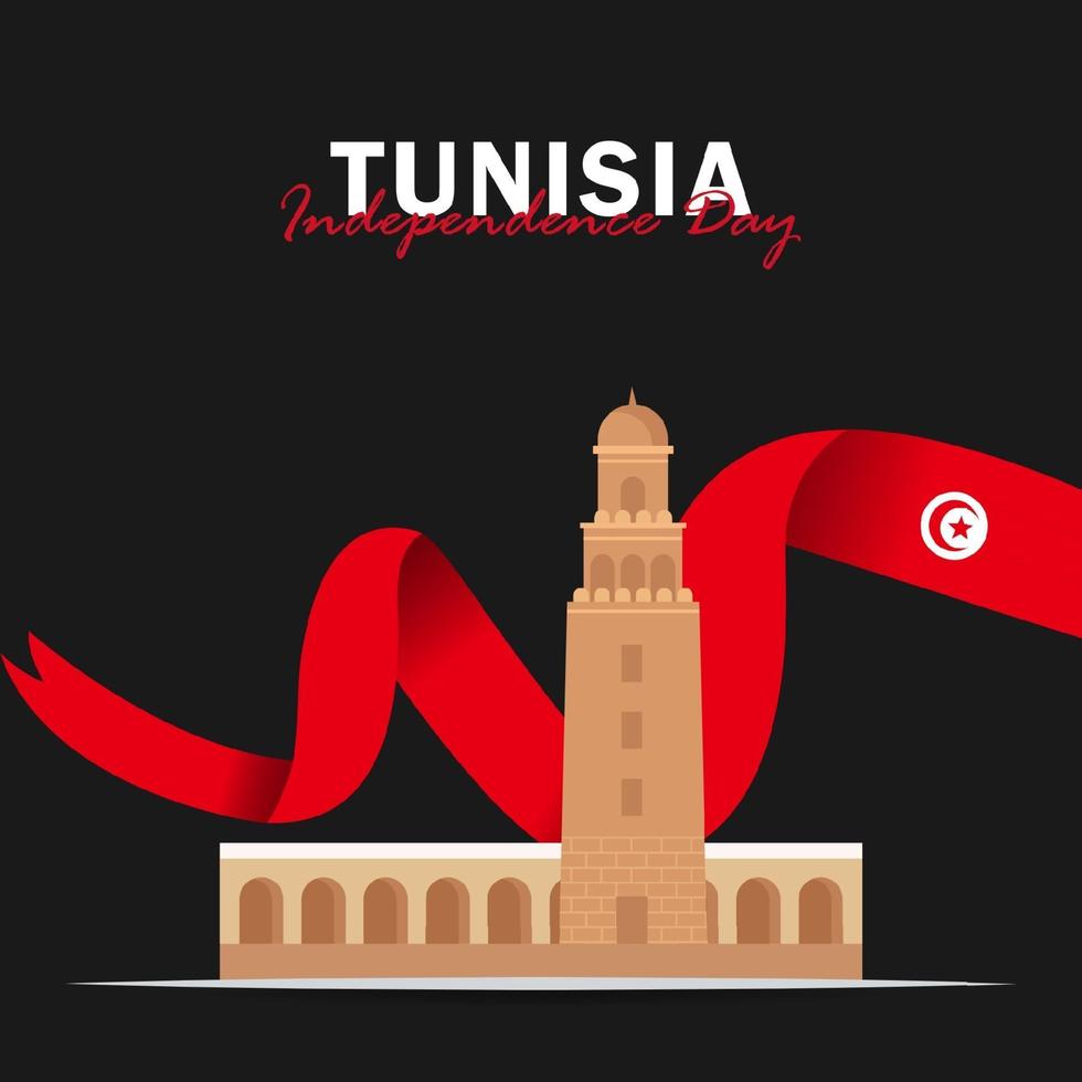 Vector of Independence Day with Tunisia Flags.