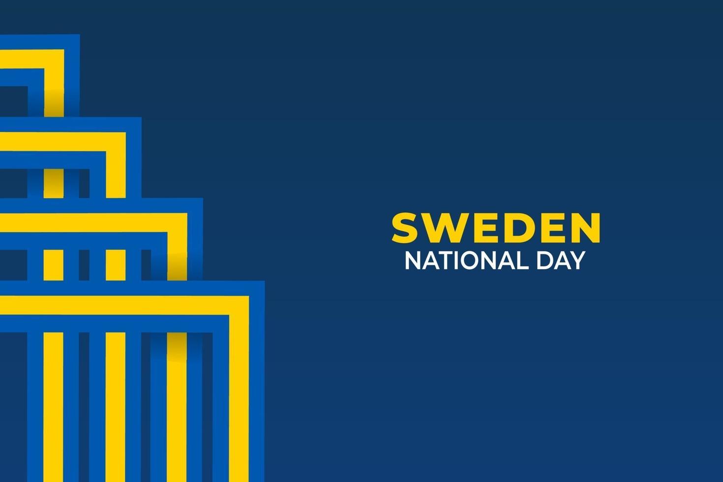 Sweden National Day. Celebrated annually on June 6 in Sweden. Happy national holiday of freedom. Swedish flag. vector