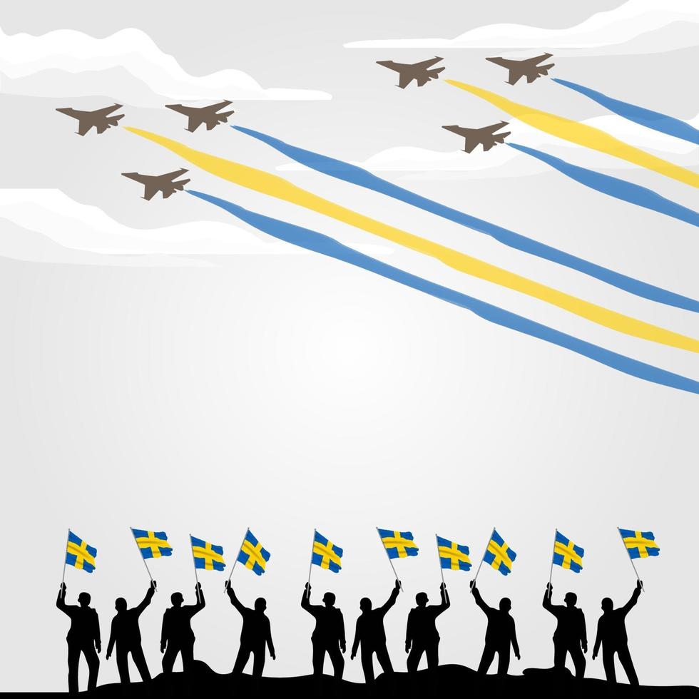 Sweden National Day. Celebrated annually on June 6 in Sweden. Happy national holiday of freedom. Swedish flag. vector