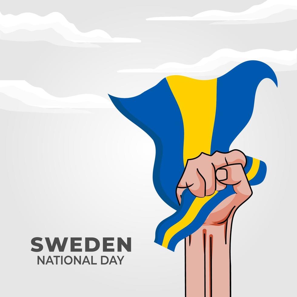 Sweden National Day. Celebrated annually on June 6 in Sweden. Happy national holiday of freedom. Swedish flag. vector