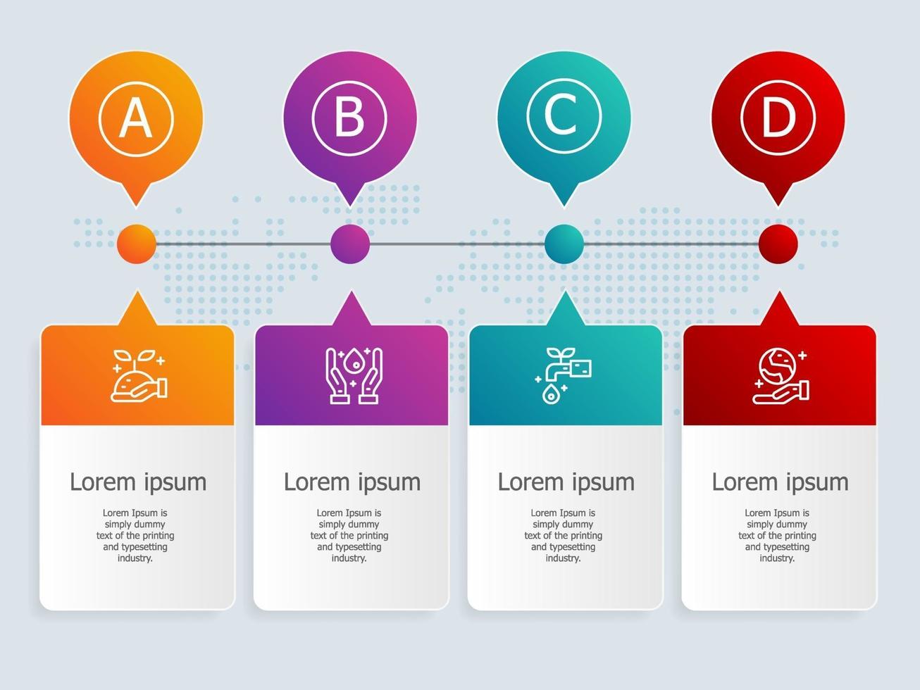 abstract horizontal timeline infographic element  template  set vector