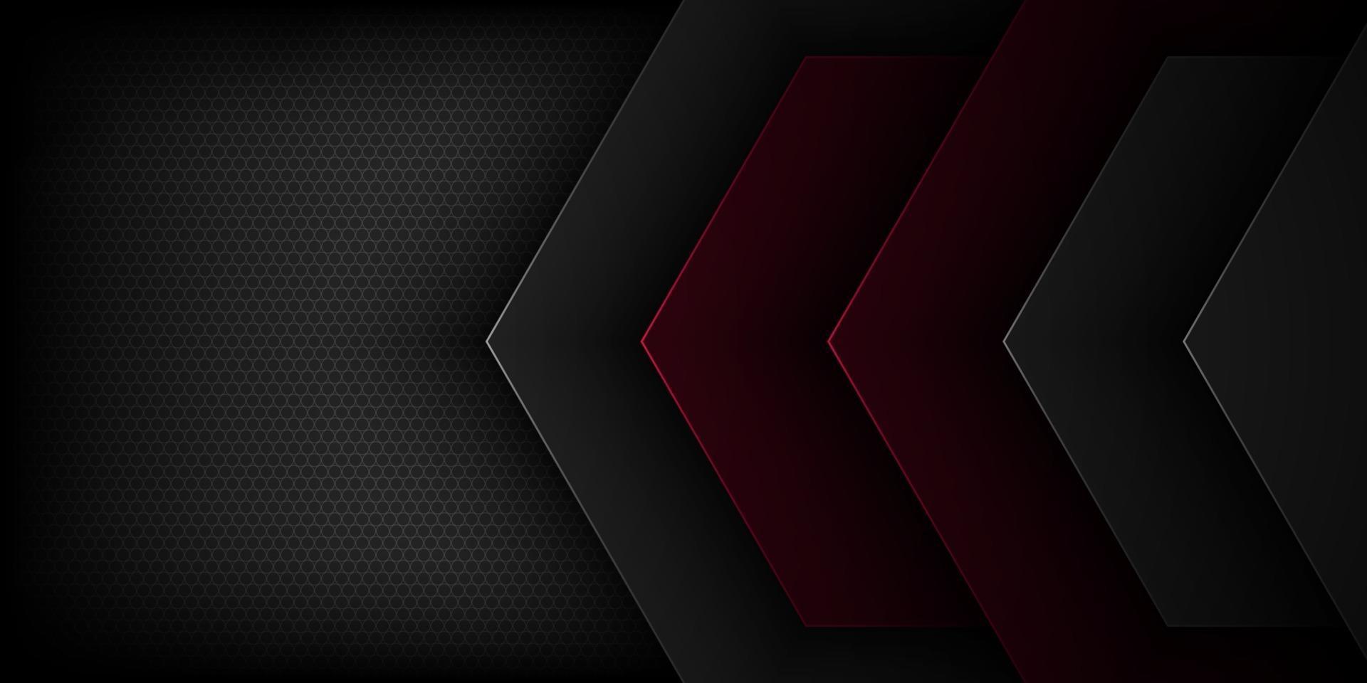 Black abstract vector background with overlapping characteristics.