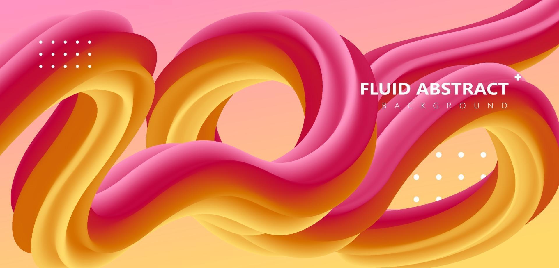 Fashion red yellow gradient curve fluid abstract background vector