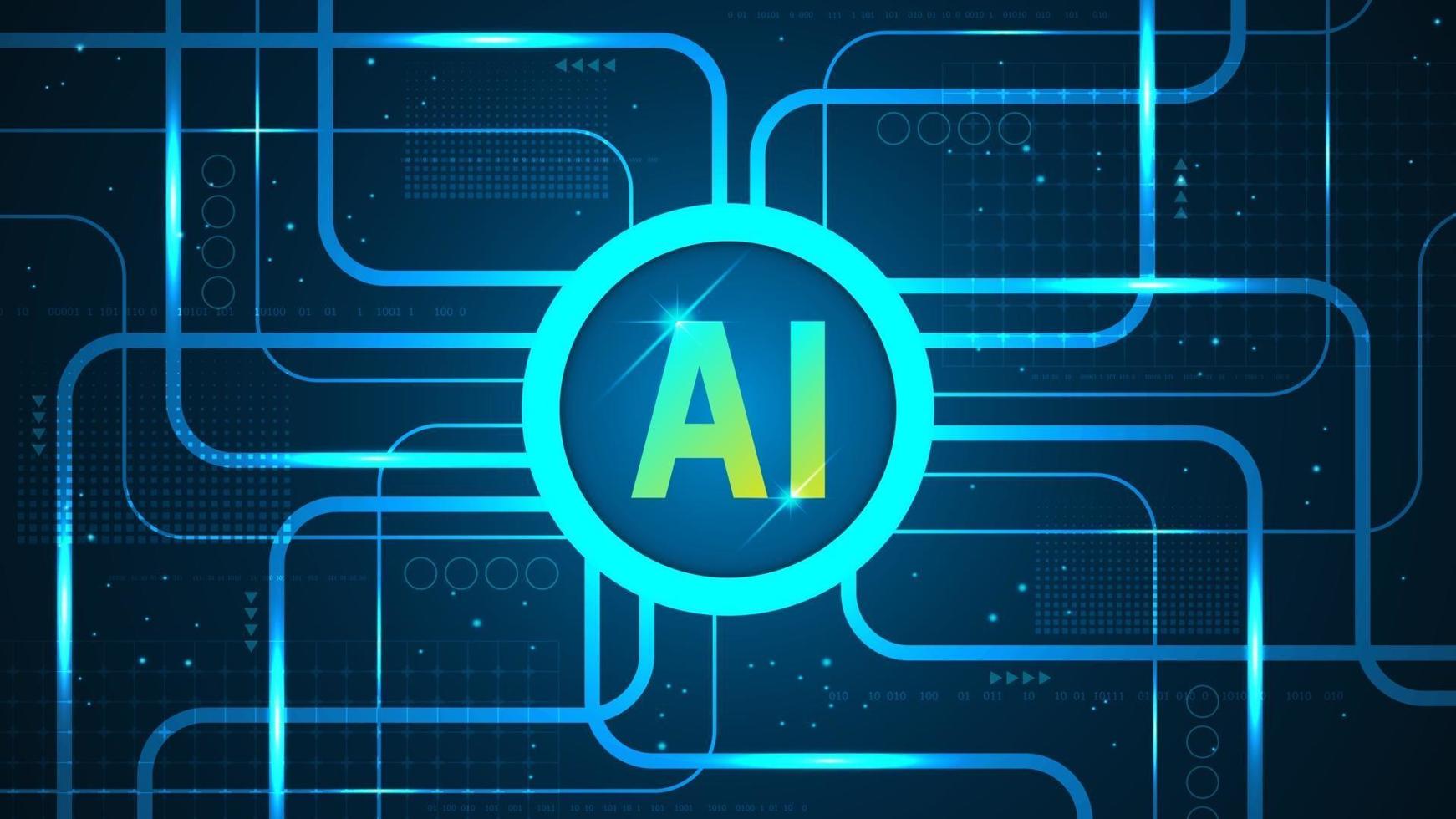 The AI operating system is at the heart of the operation of the system. vector