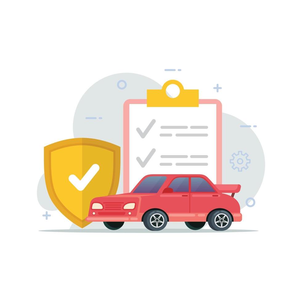 Car insurance coverage protection design concept vector illustration