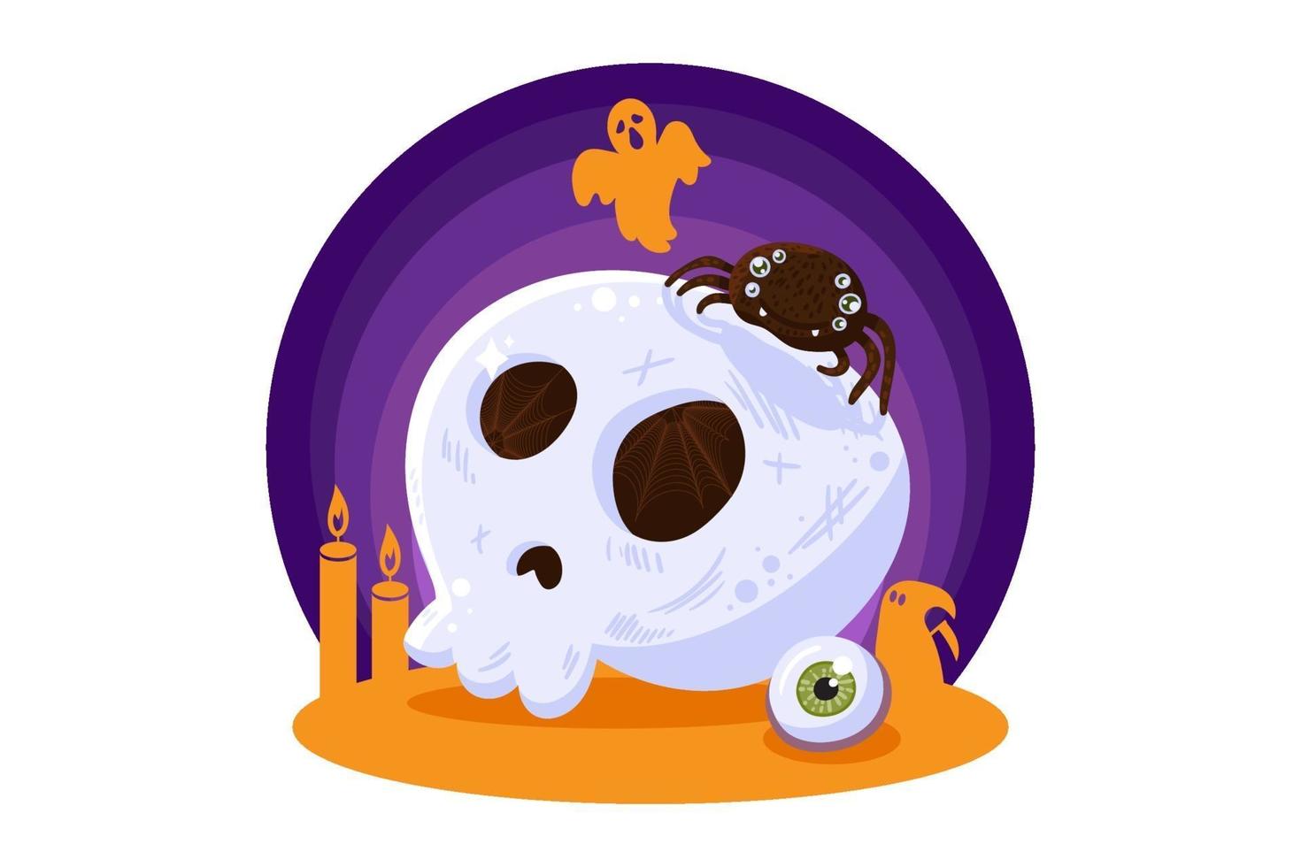 Halloween design element skull for greeting card vector