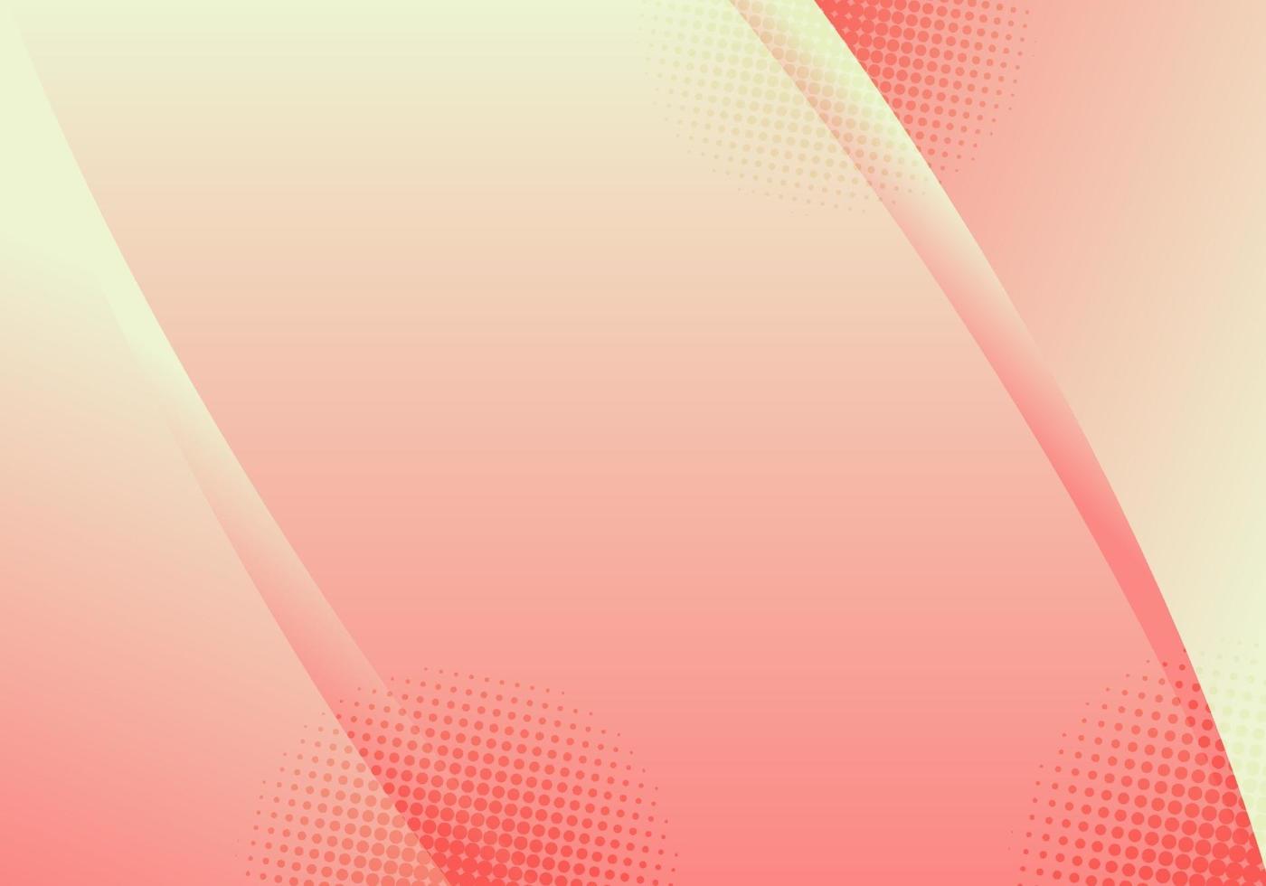 Abstract simple background pink and yellow gradient color curve line layered with halftone minimal style. vector