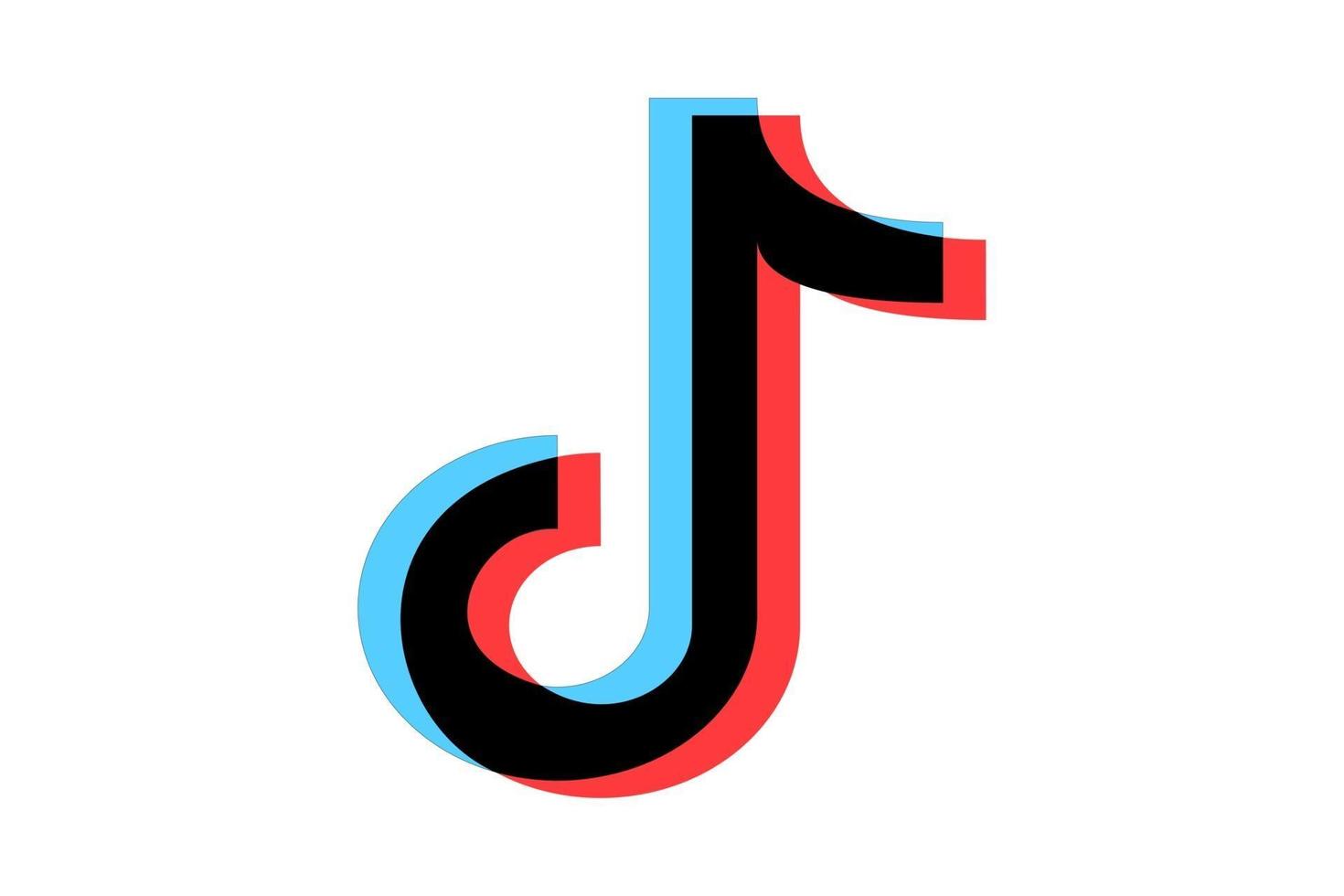 Tiktok. Tricolor melody icon. Vector illustration.