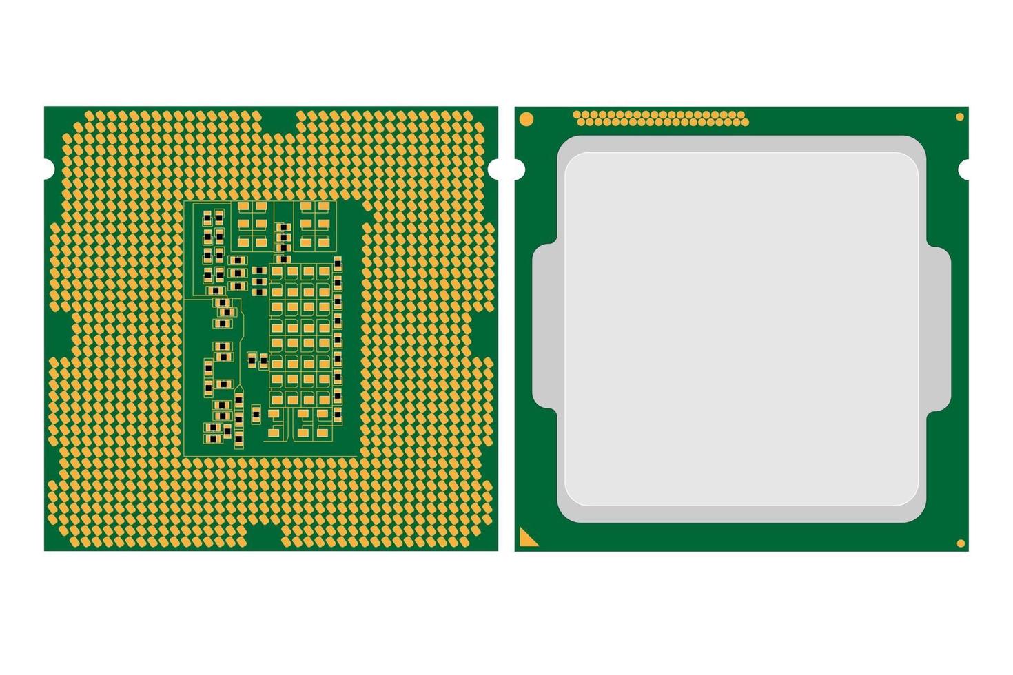 Ilustración simple del icono de chip de cpu de computadora electrónica digital vector