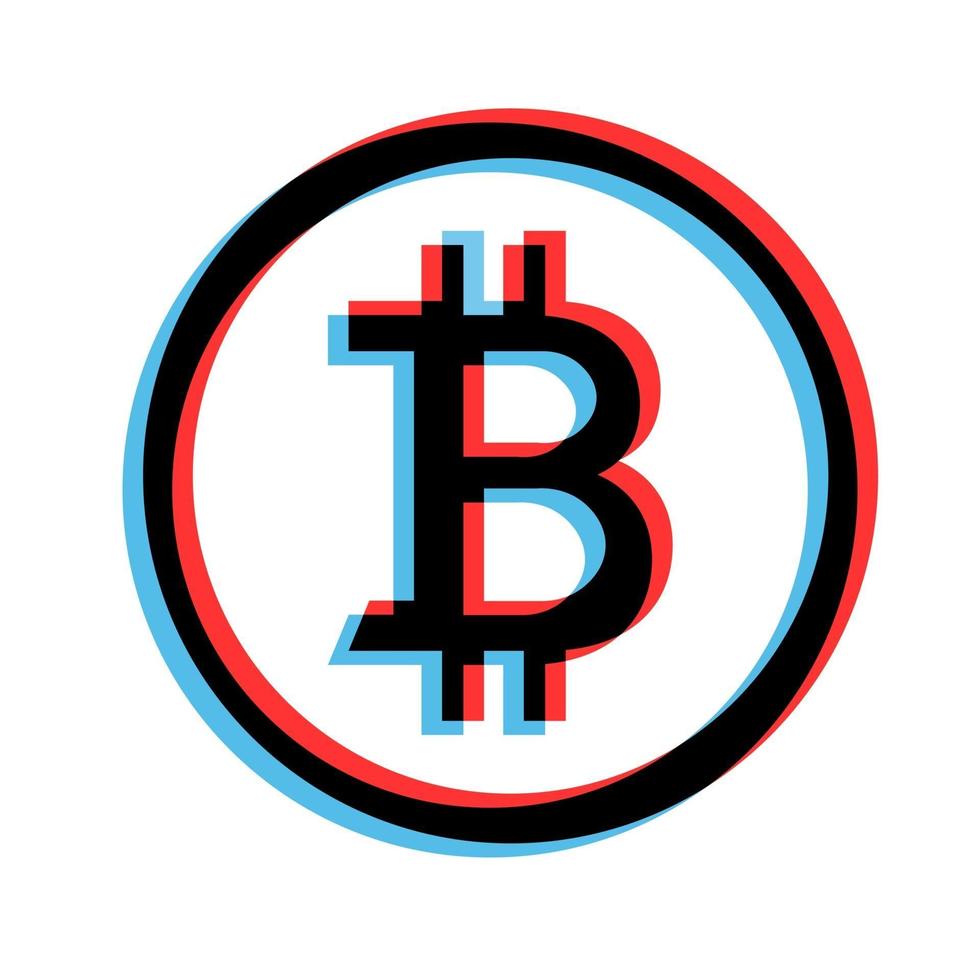 Ilustración simple del concepto de moneda bitcoin de criptomoneda de Internet vector