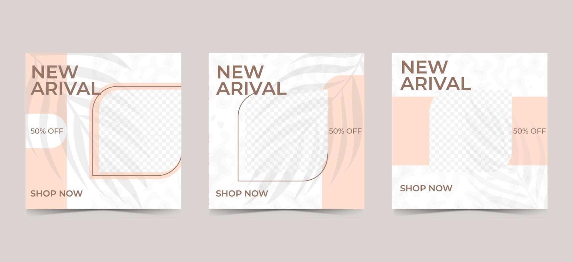 Editable minimal square banner template. social media post and web internet ads with photo collage for promotion. vector