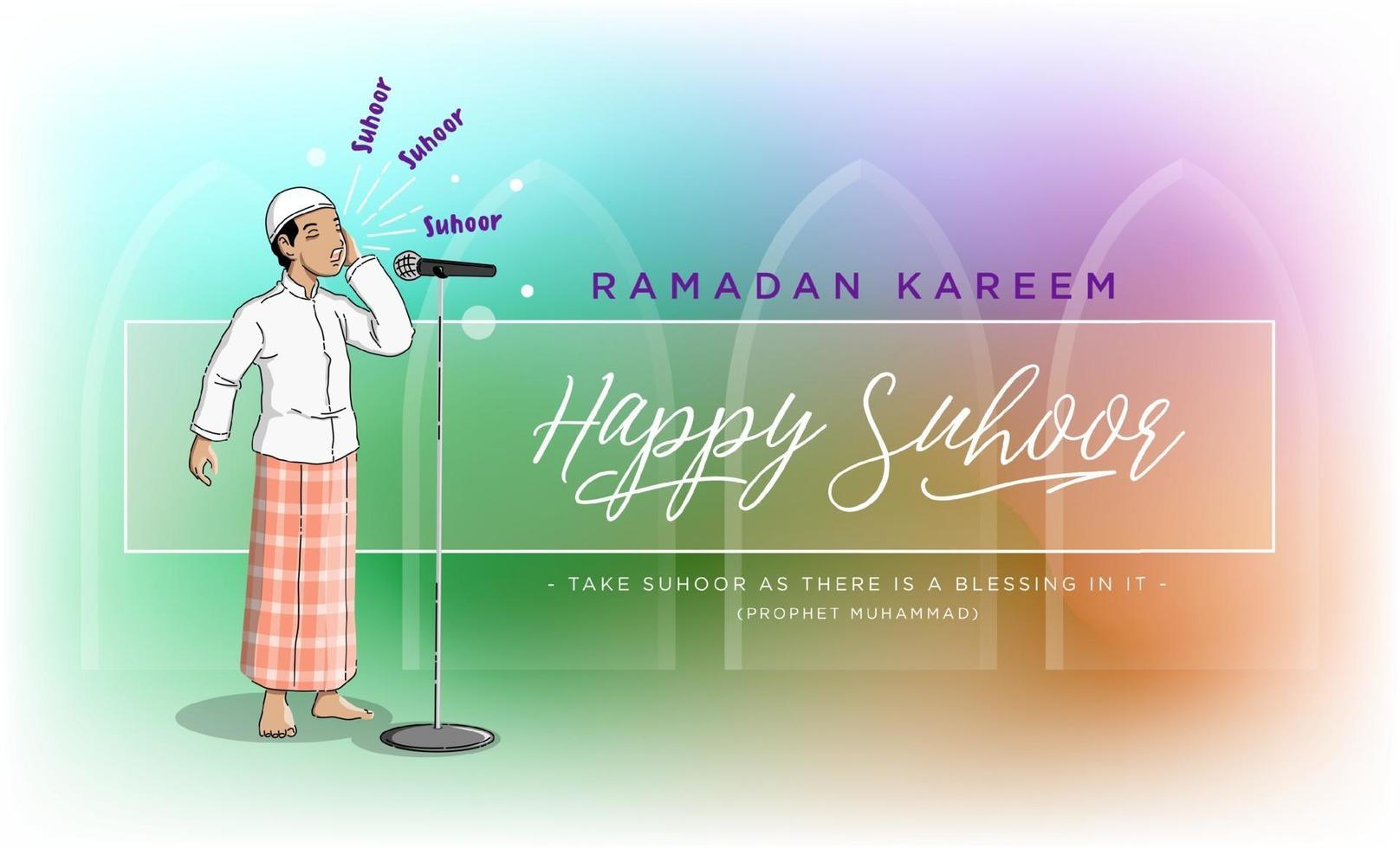 Happy Suhoor in Ramadan vector