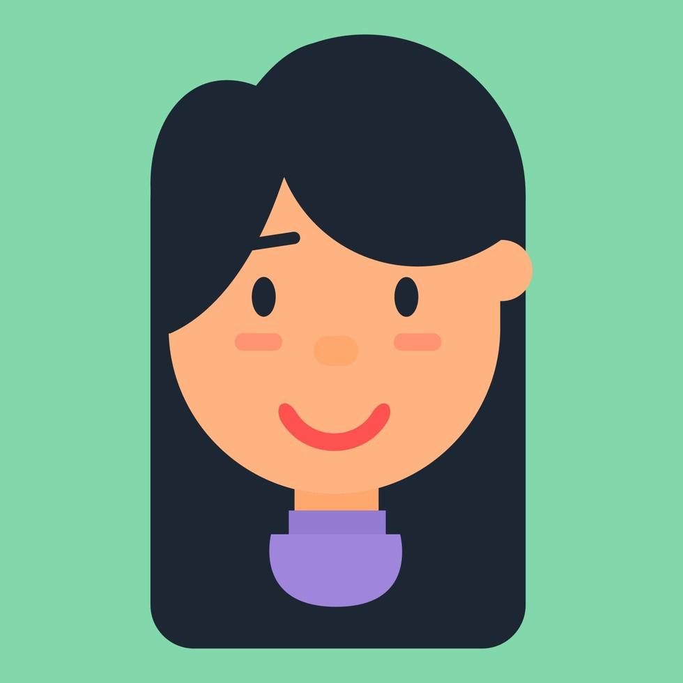 Female avatar, woman profile icon for network vector