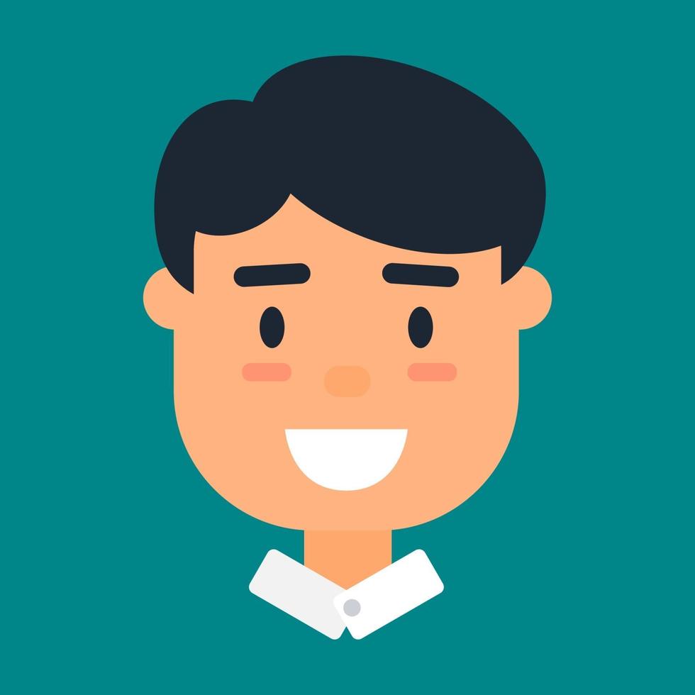 Male avatar, profile icon of smiling caucasian man vector