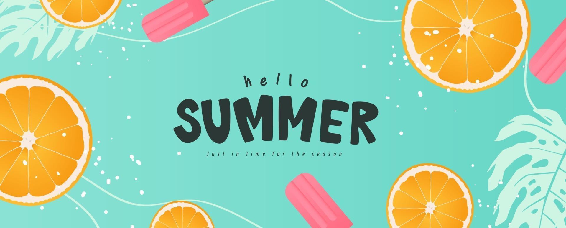 diseño de banners de diseño de fondo de verano colorido. cartel horizontal, tarjeta de felicitación, encabezado para sitio web vector