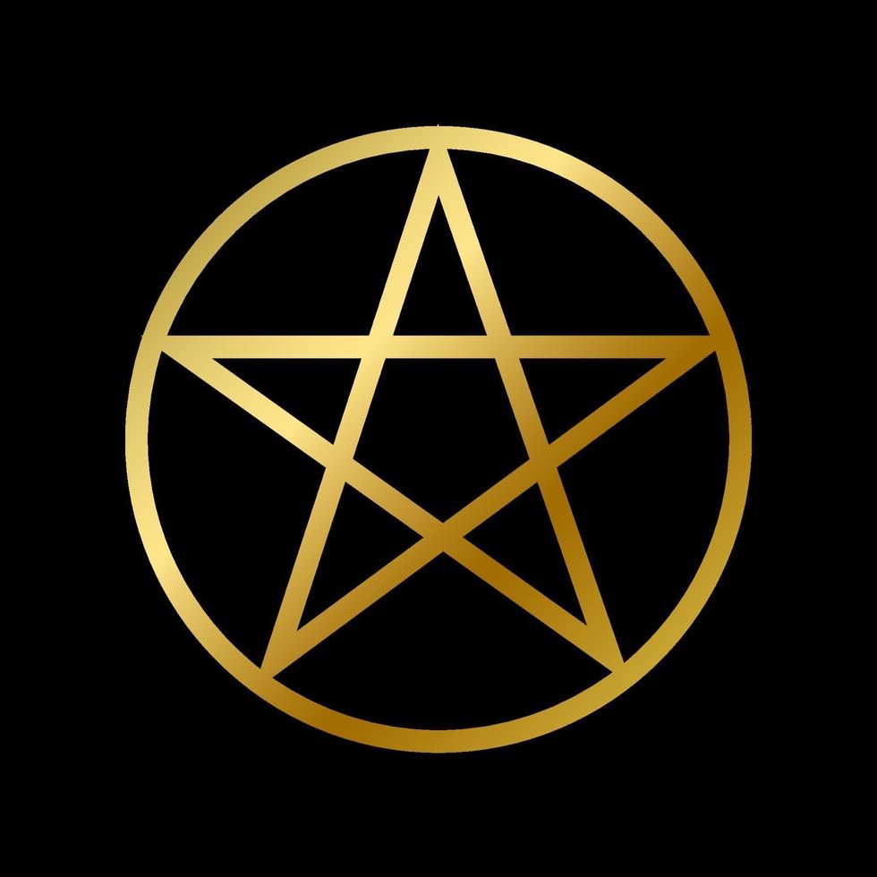 Wicca pentagram symbol isolated occult star sign vector