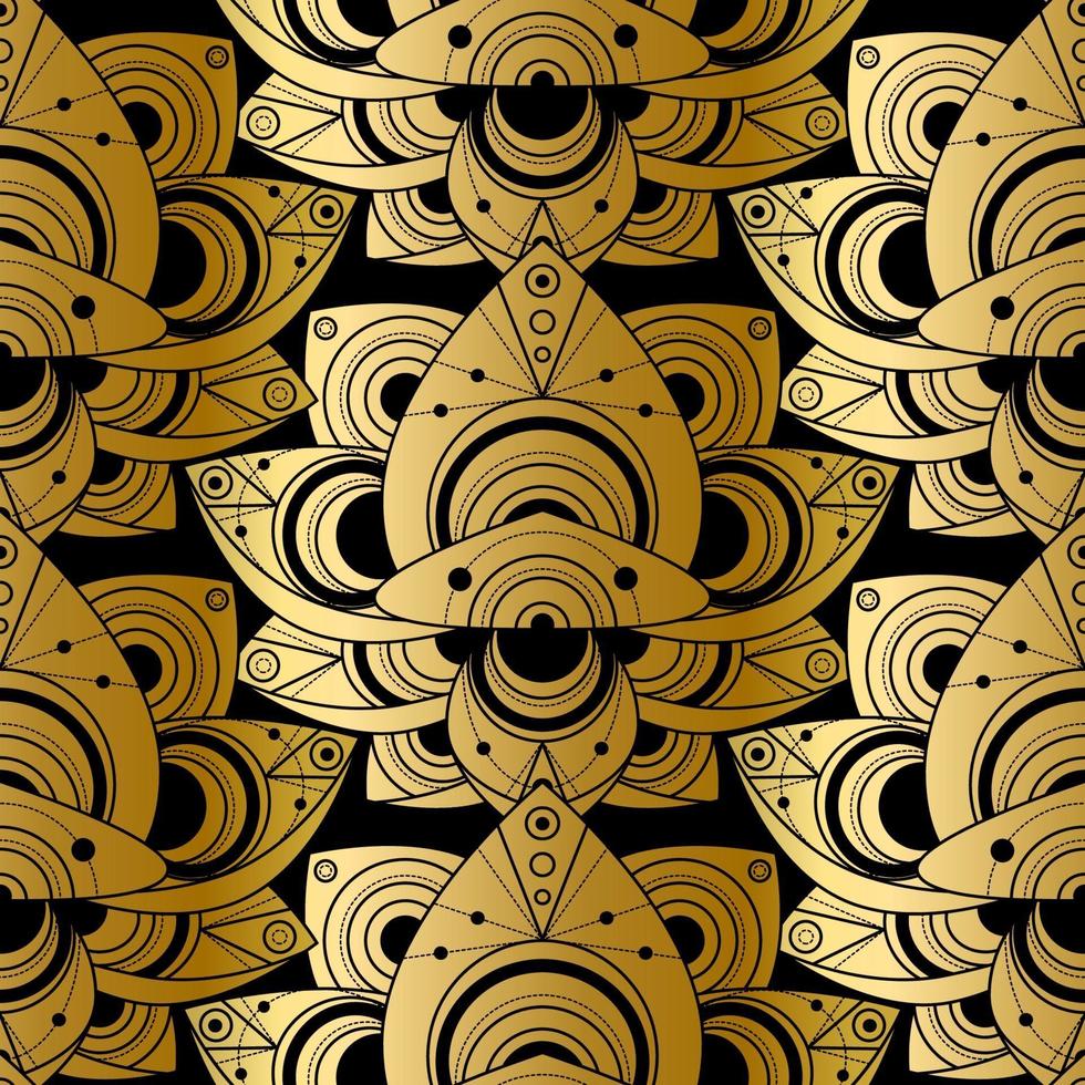 Shiny floral seamless pattern design golden ornate vector