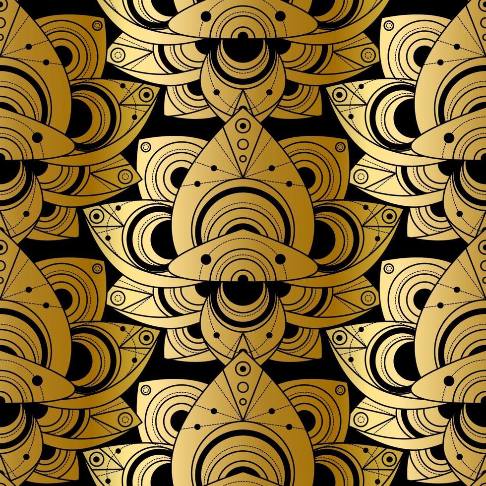 Shiny floral seamless pattern design golden ornate vector