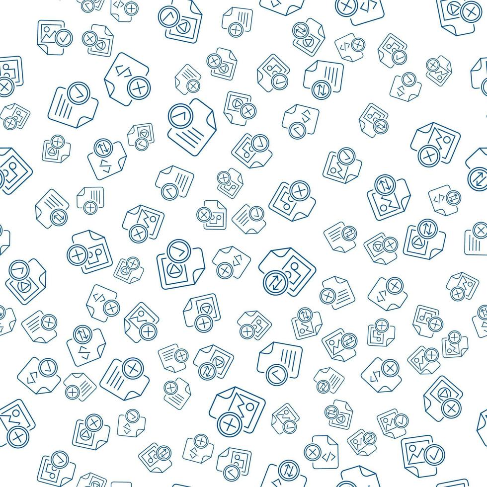 Media Files Icon Outlines Seamless Pattern Design vector