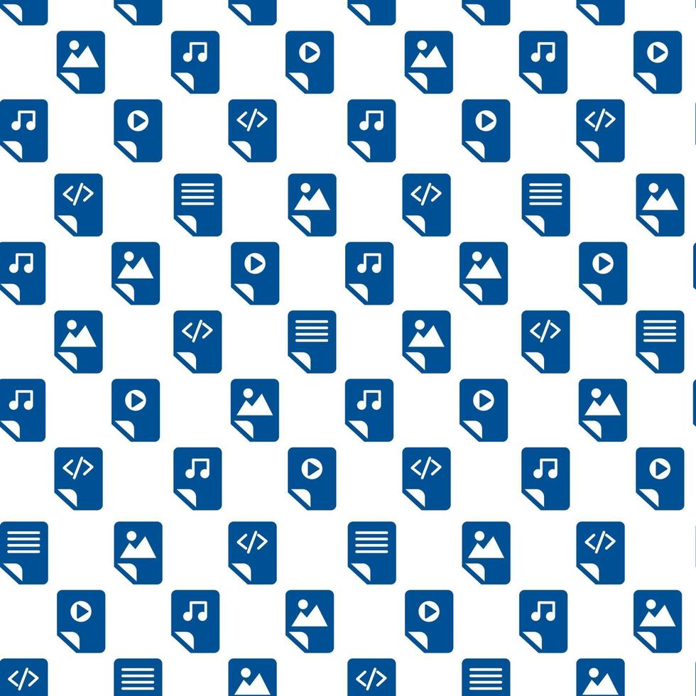 Media Files Icon Outlines Seamless Pattern Design vector