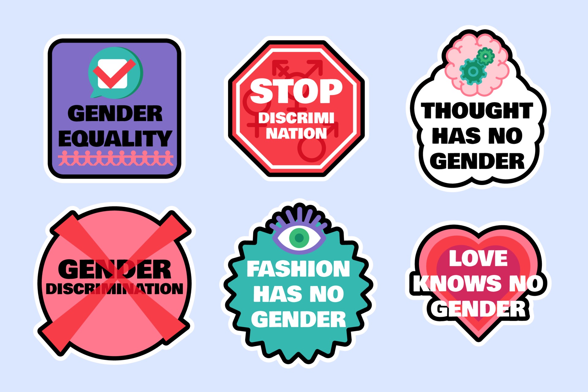 Set Of Signs To Stop Gender Discrimination 2276108 Vector Art At Vecteezy