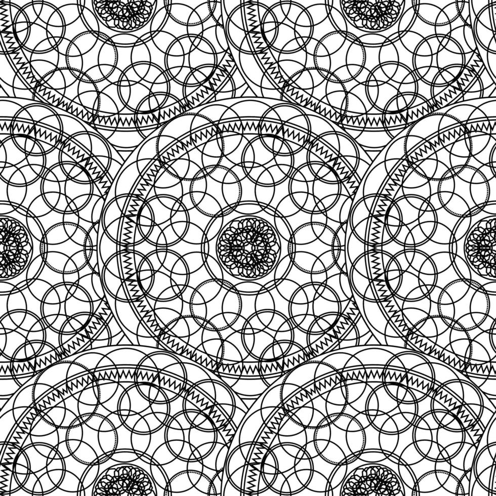 mandala monocromático blanco negro boho de patrones sin fisuras vector