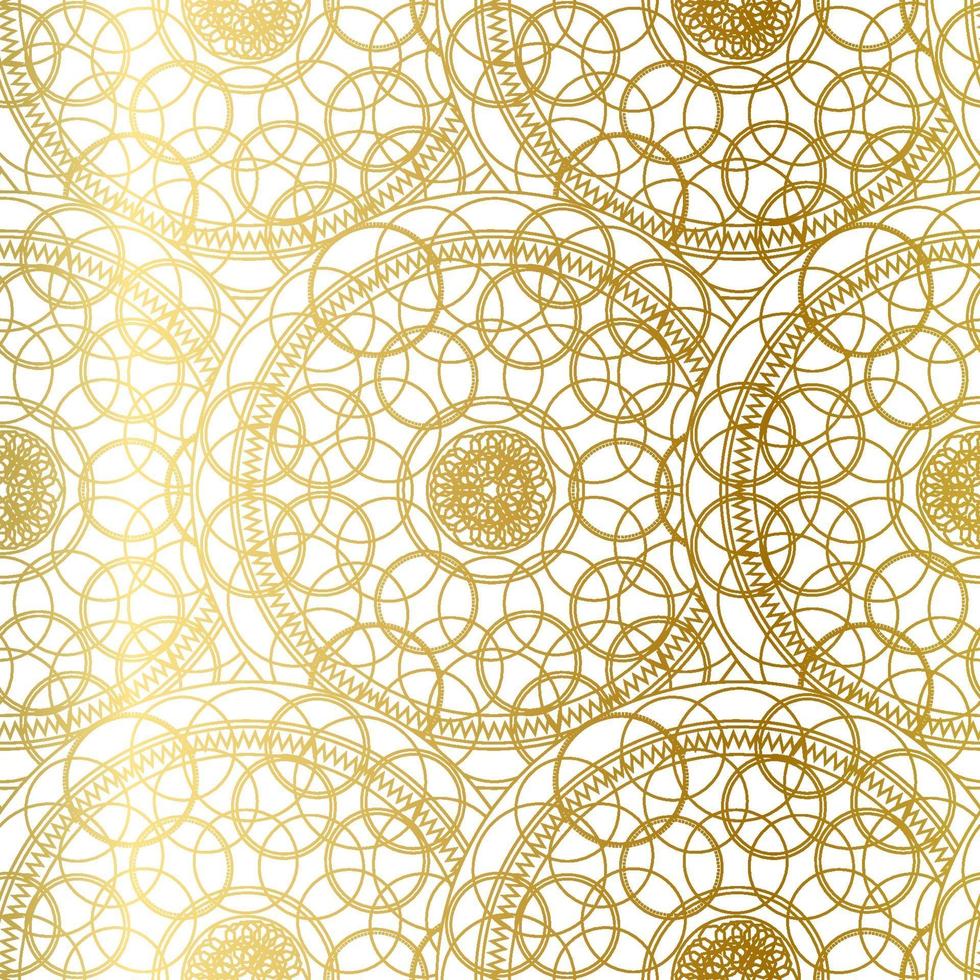 arte de lujo dorado mandala boho de patrones sin fisuras vector