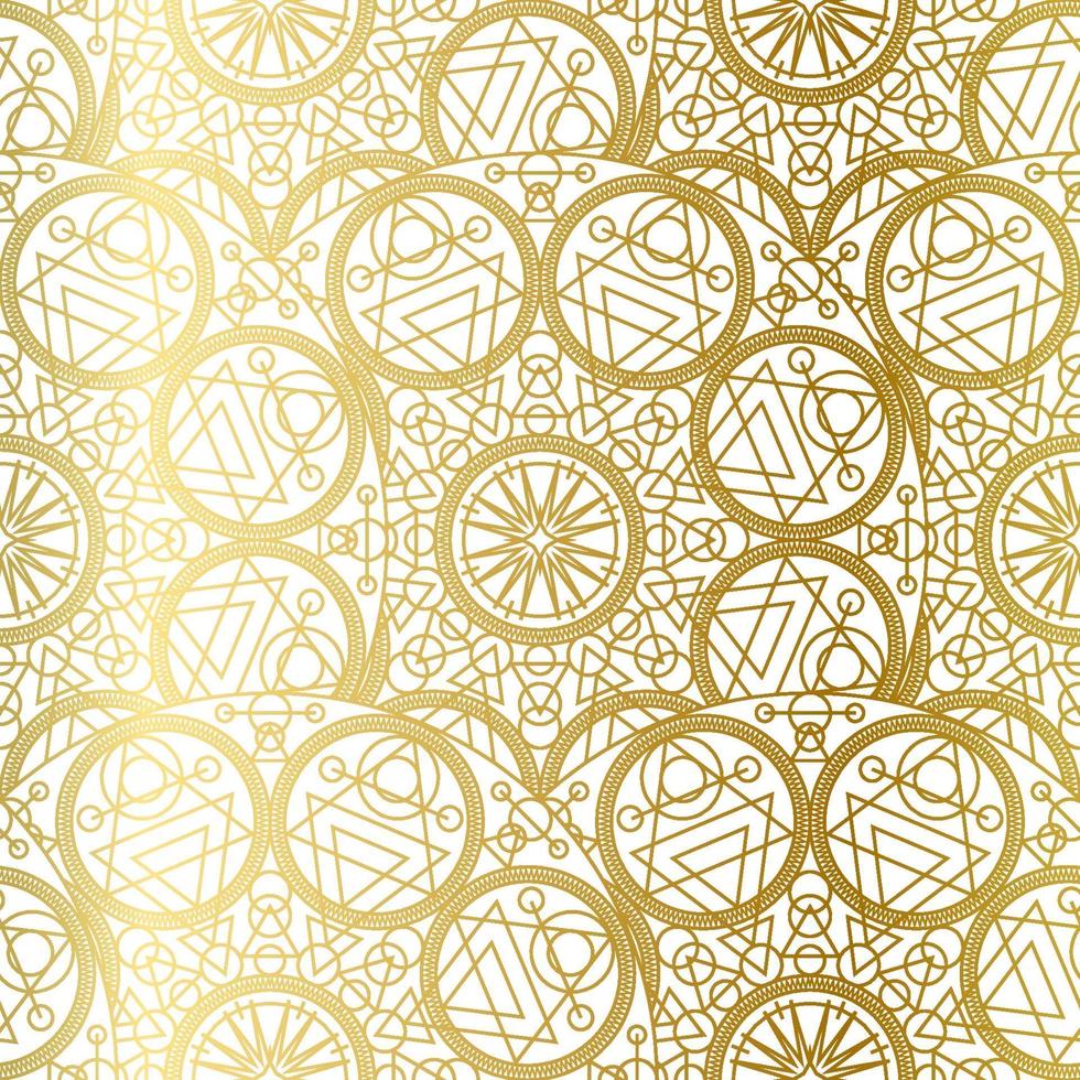 Golden Luxury Art Mandala Boho Seamless Pattern vector