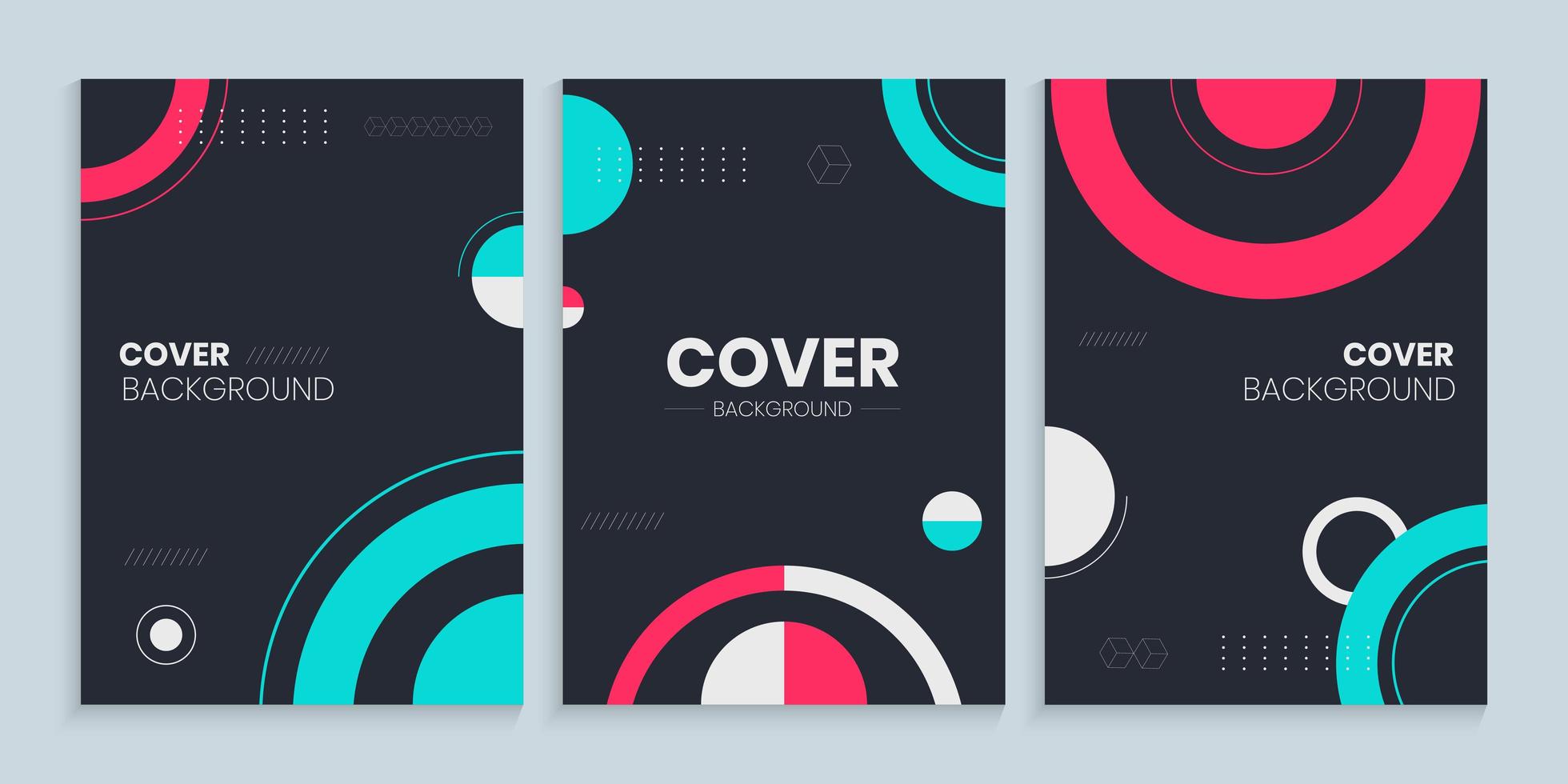 Book cover design with abstract circles, Colorful circles cover template vector