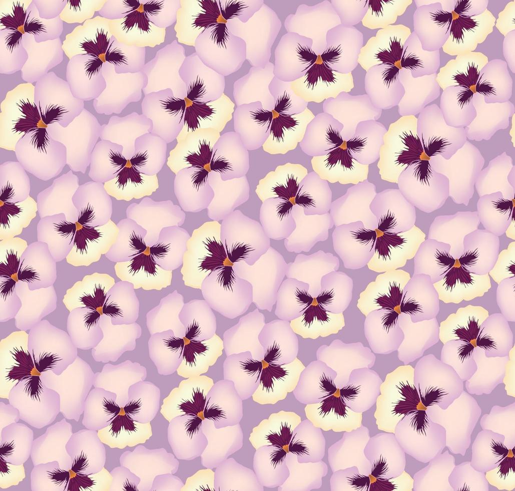 patrón floral sin fisuras. fondo de flor de pensamiento. textura transparente floral con flores. florecer papel tapiz de azulejos vector