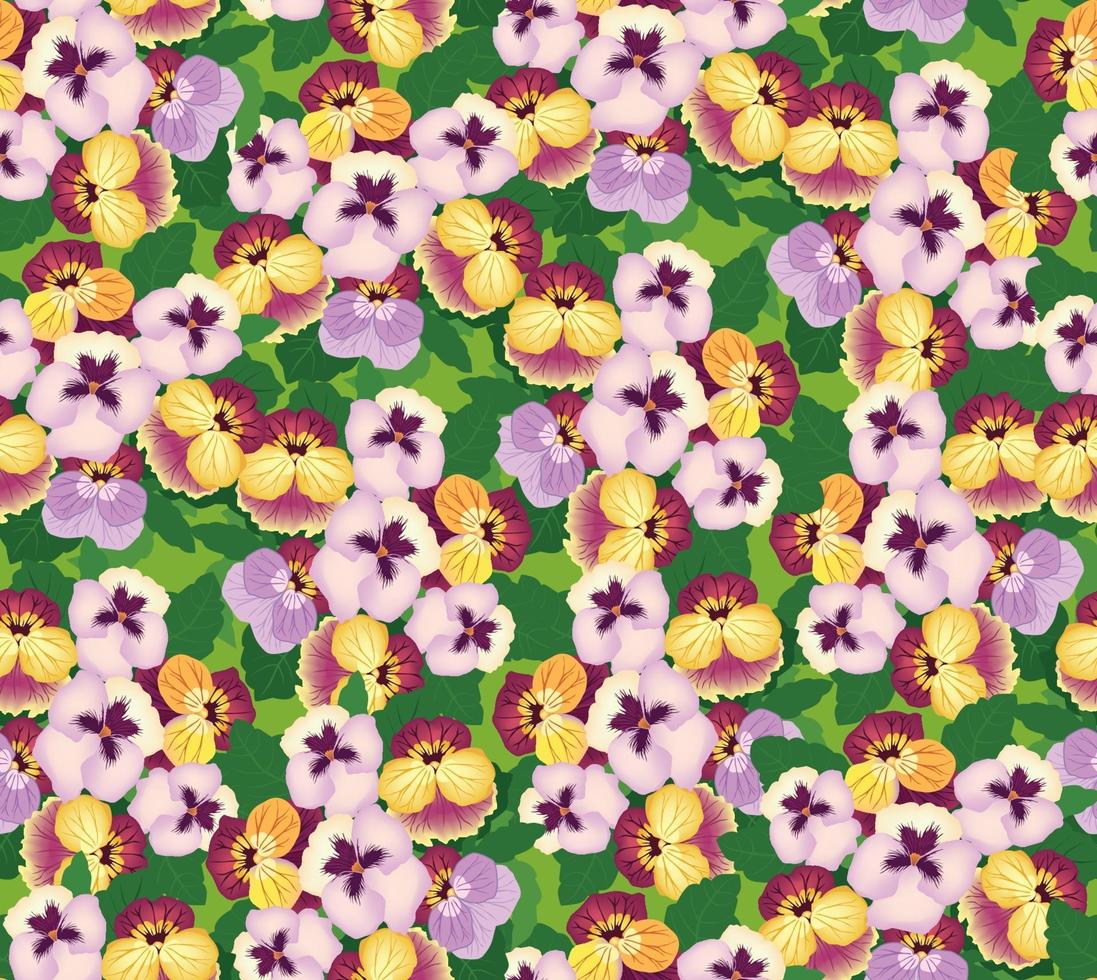 Floral seamless pattern. Flower pansy background. Floral seamless texture with flowers. Flourish tiled wallpaper vector