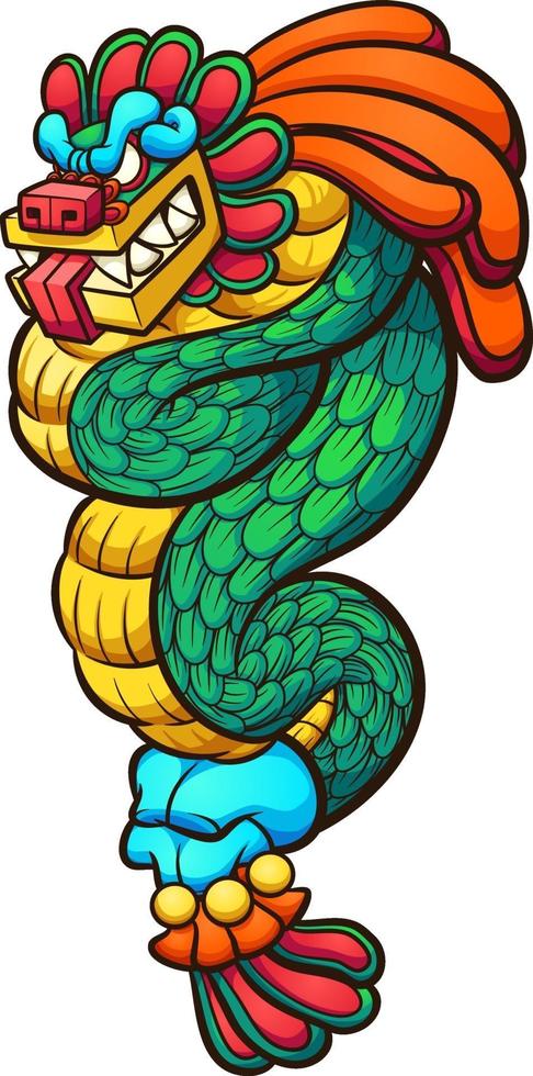 dios quetzalcoatl de dibujos animados vector