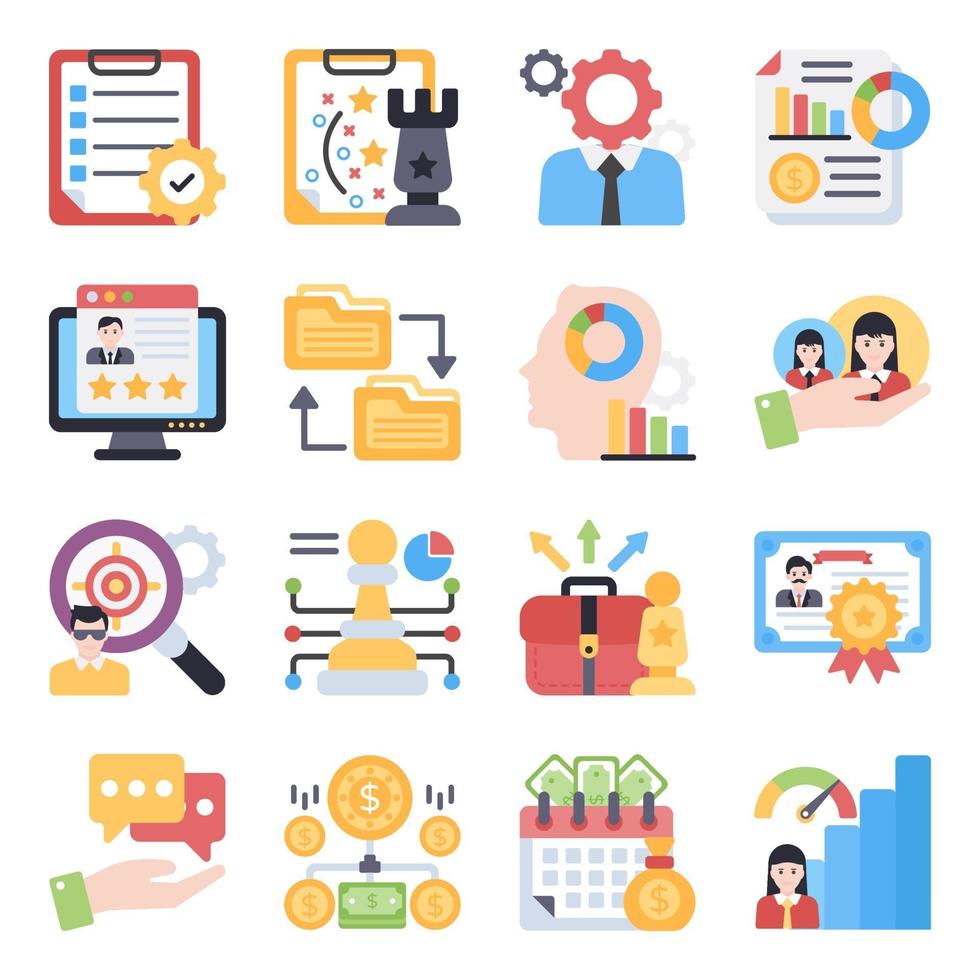 Pack of Operations Management Flat Icons vector