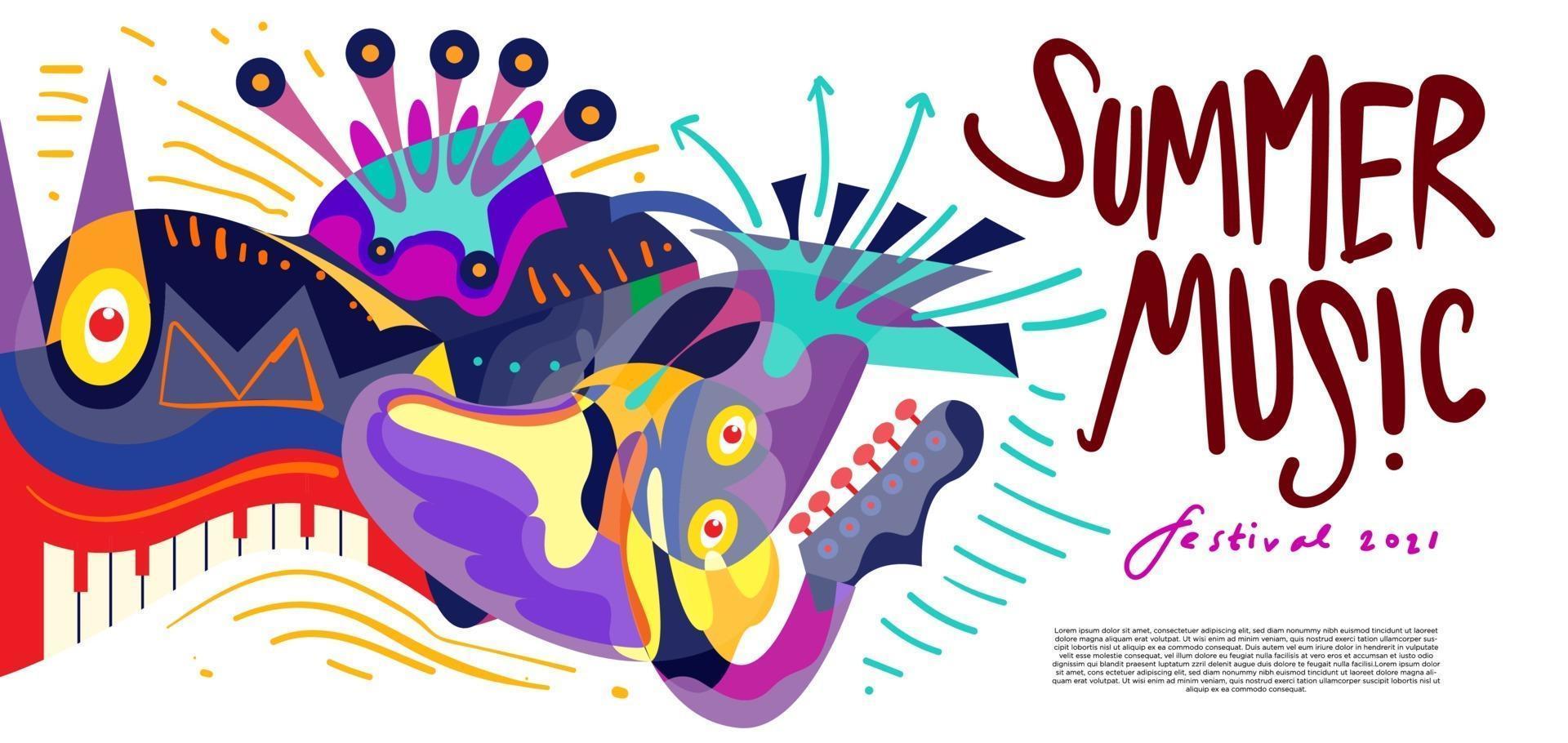 Vector illustration colorful summer music festival banner