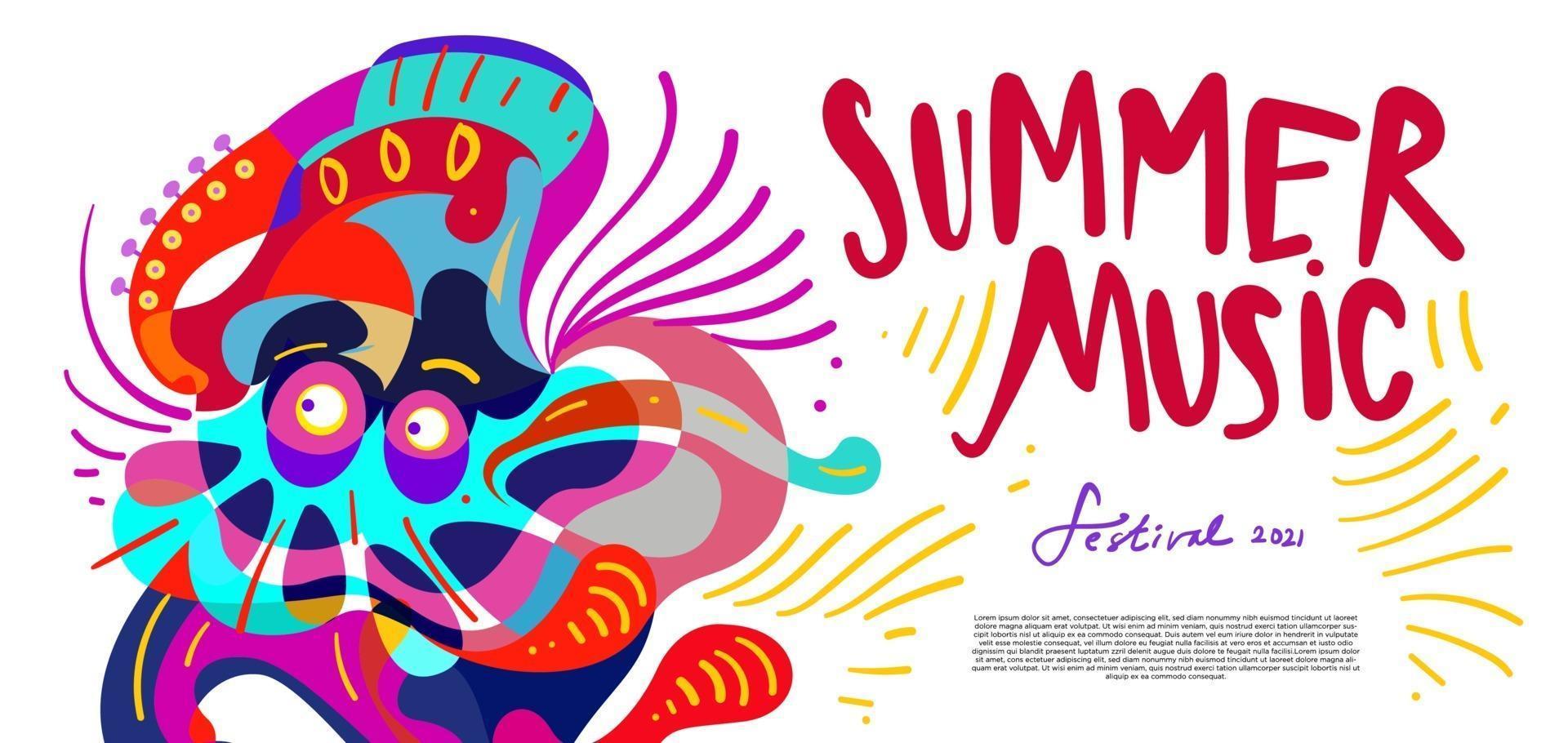 Vector illustration colorful summer music festival banner