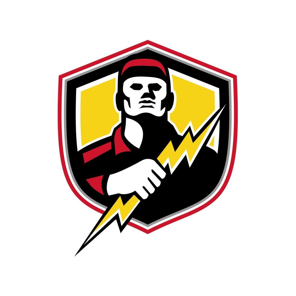 Electrician Thunderbolt Crest Mascot vector