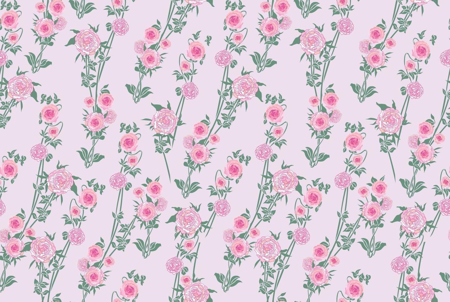 Floral seamless ornamental pattern. Gentle flower peony flourish texture. Abstract flourish garden bloom background vector