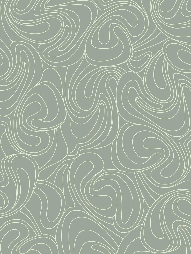 Abstract wavy line stylish retro pattern. Wave lines natural wallpaper. Floral ornamental design decor in art-nouveau style vector