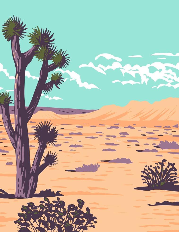 Joshua Tree in Tule Springs Fossil Beds National Monument near Las Vegas Clark County Nevada WPA Poster Art vector
